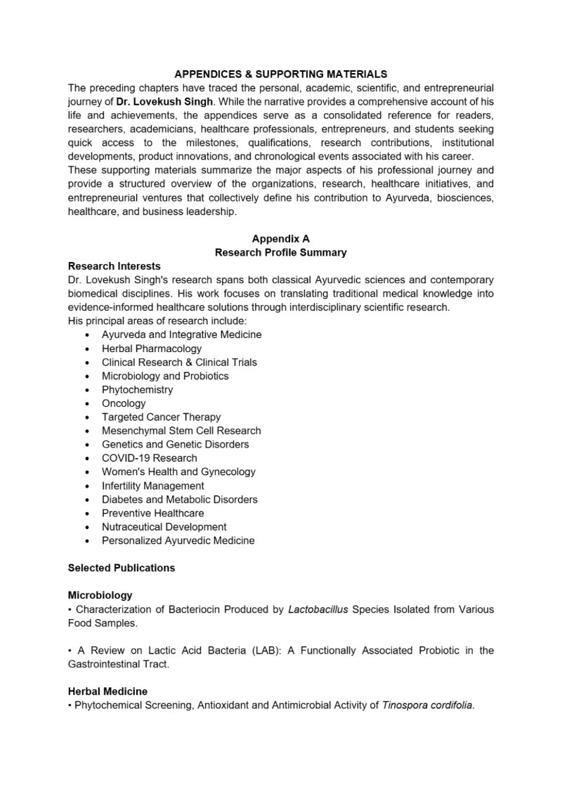 Dr. Lovekush Singh – The Visionary of Science, Innovation, and Ayurveda — page 66