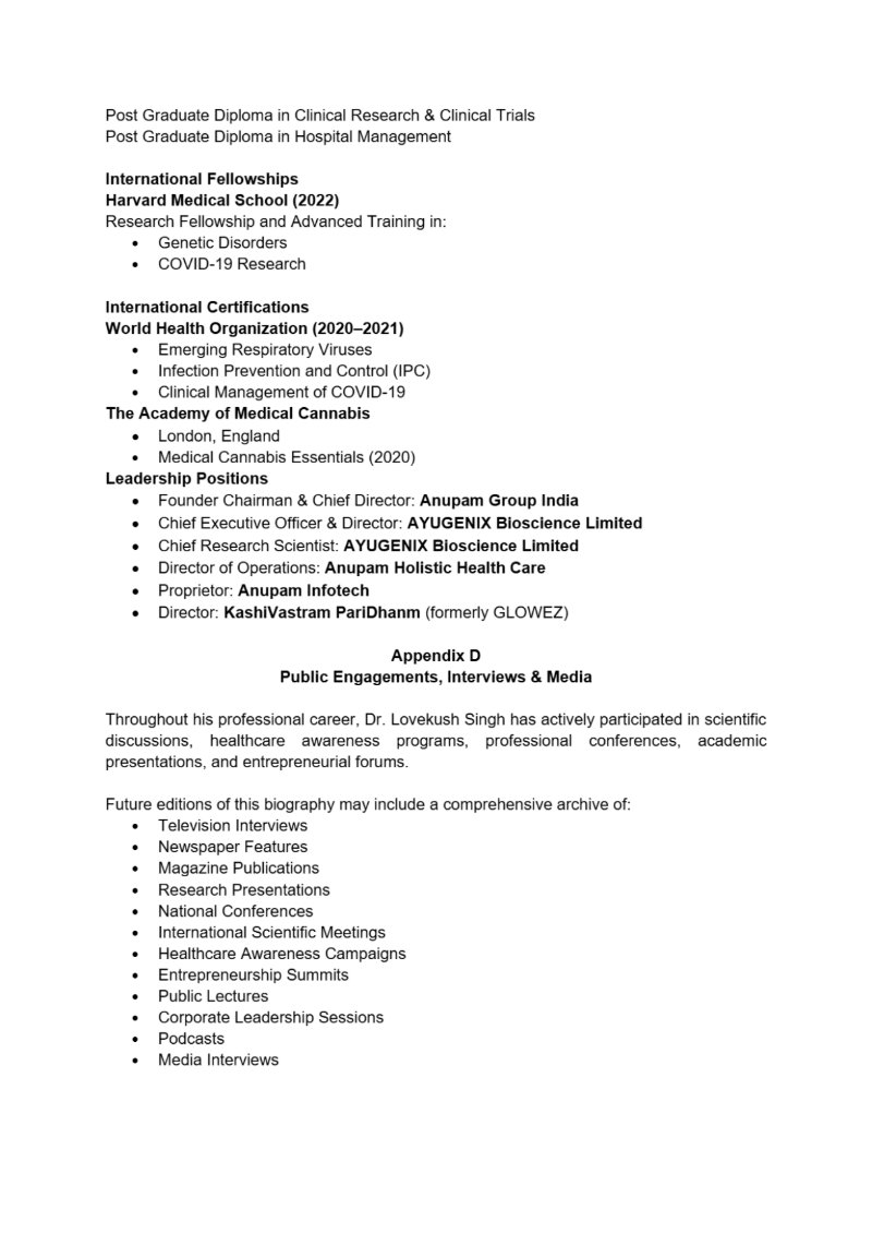 Dr. Lovekush Singh – The Visionary of Science, Innovation, and Ayurveda — page 69