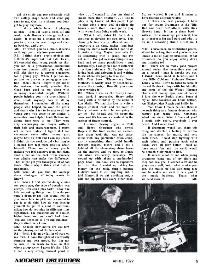 April 1977 - Modern Drummer - Roy Burns — page 5