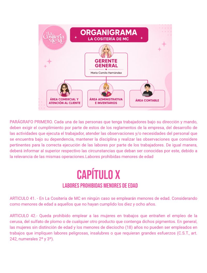 Reglamento Interno La Cositería de Mc — page 11