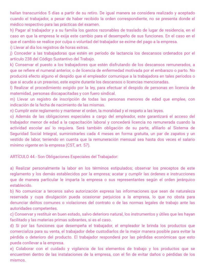 Reglamento Interno La Cositería de Mc — page 13