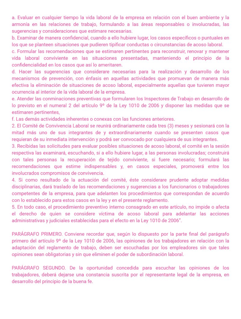 Reglamento Interno La Cositería de Mc — page 19