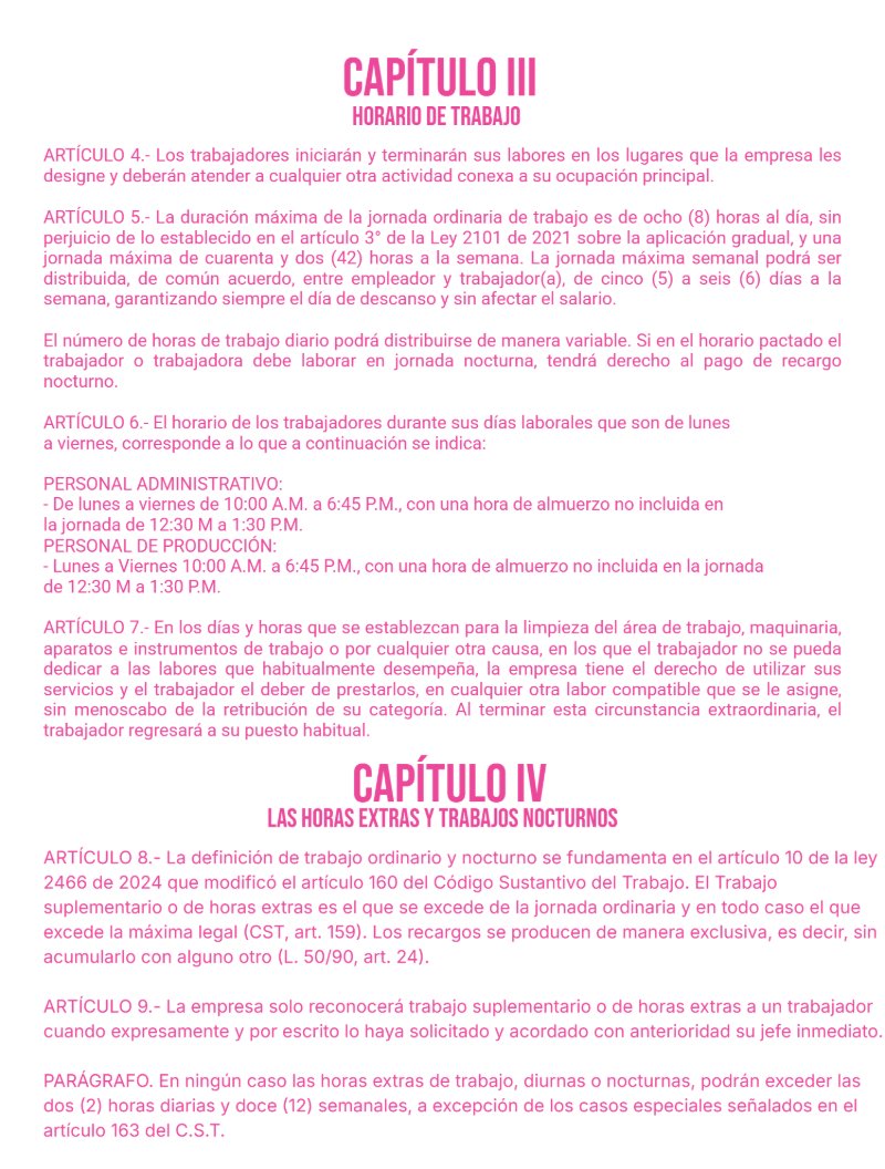 Reglamento Interno La Cositería de Mc — page 3