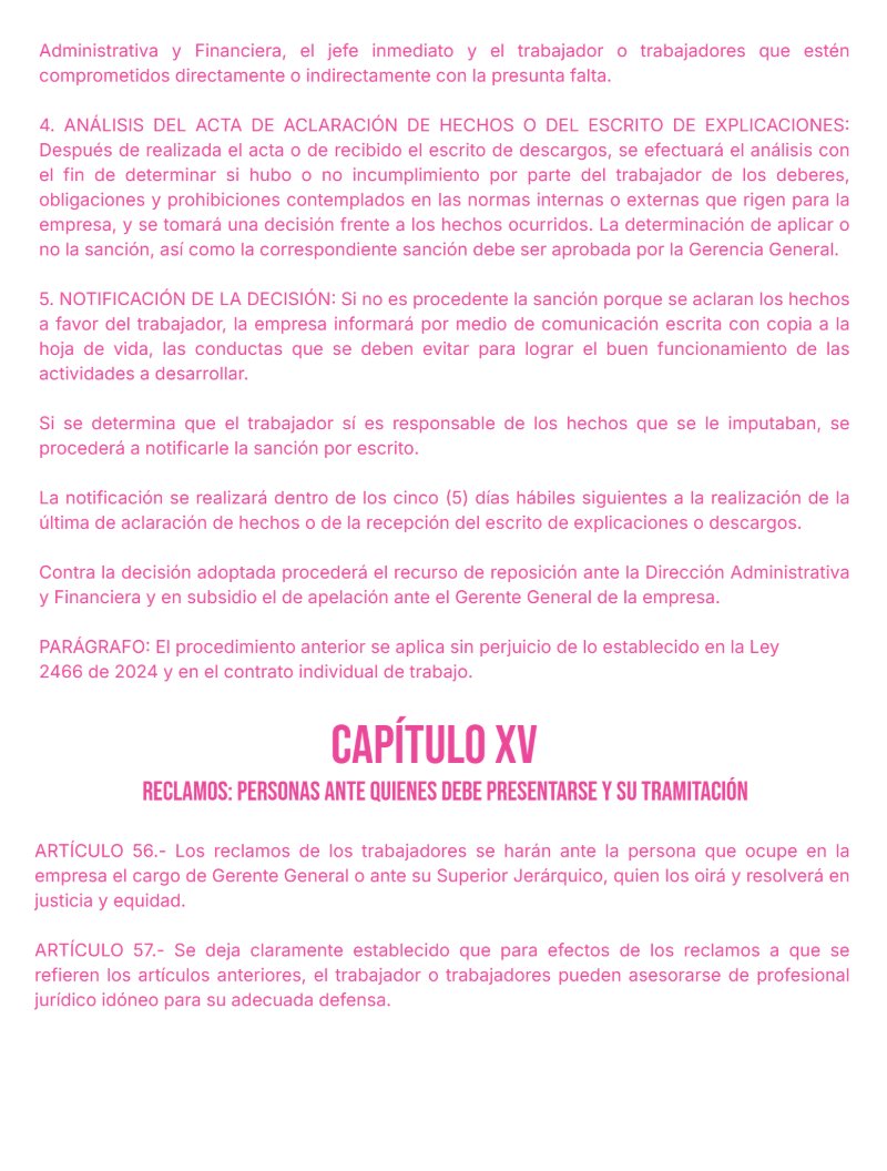 Reglamento Interno La Cositería de Mc — page 27