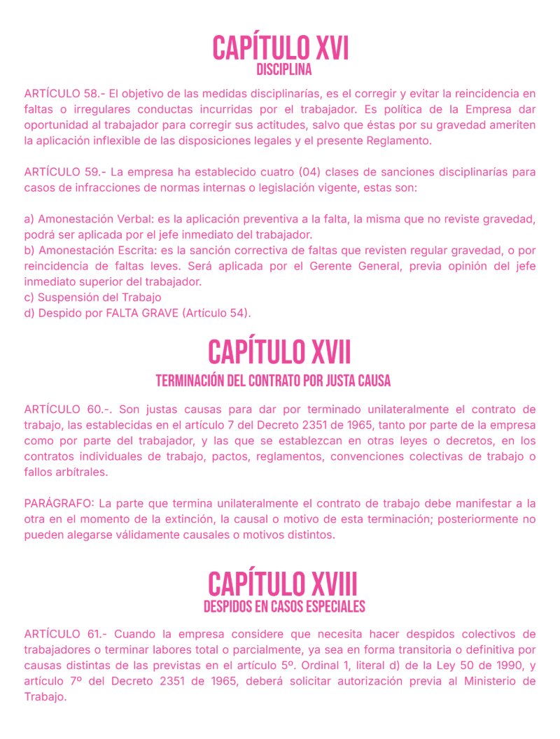 Reglamento Interno La Cositería de Mc — page 28