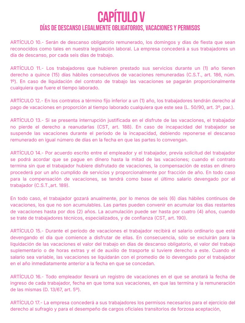Reglamento Interno La Cositería de Mc — page 4