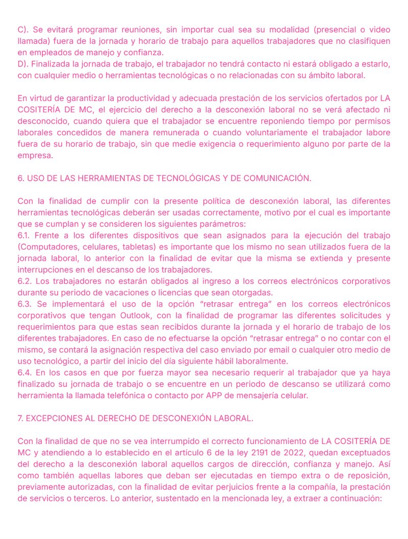 Reglamento Interno La Cositería de Mc — page 32