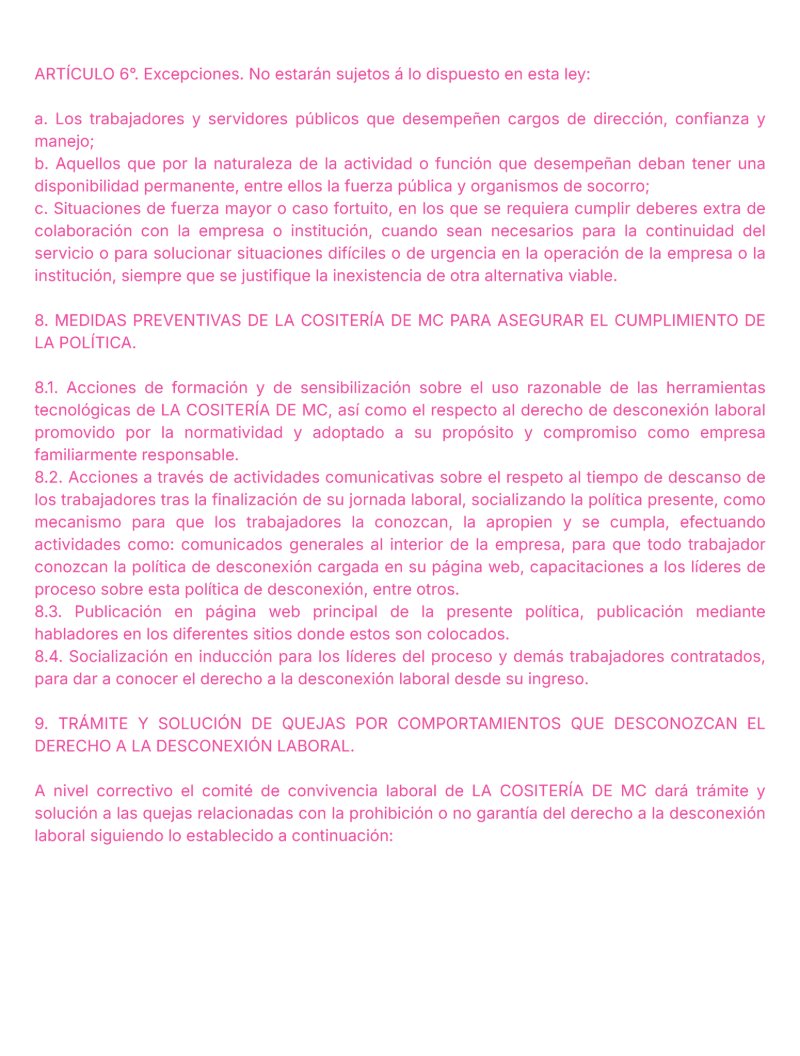 Reglamento Interno La Cositería de Mc — page 33