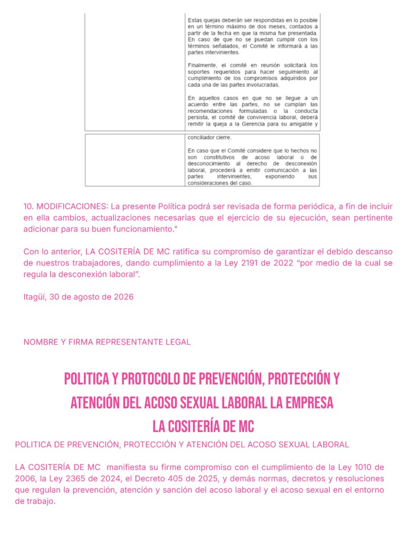 Reglamento Interno La Cositería de Mc — page 35
