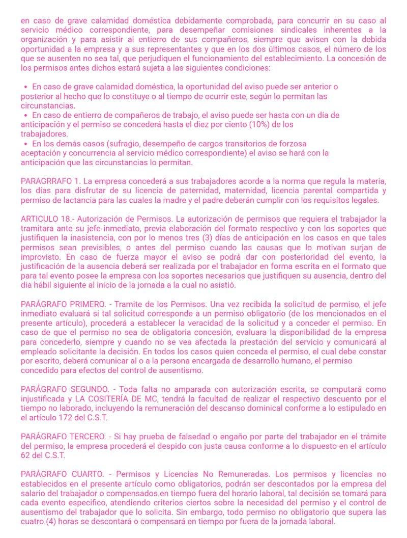 Reglamento Interno La Cositería de Mc — page 5