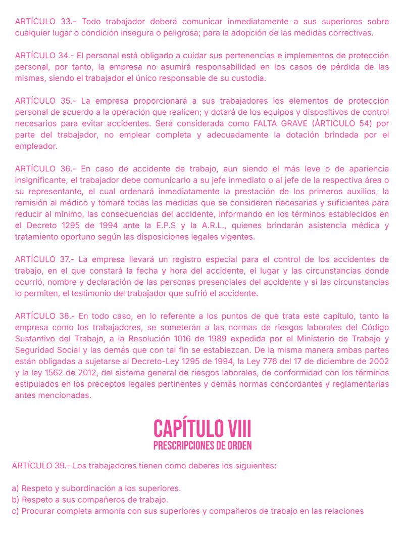 Reglamento Interno La Cositería de Mc — page 9