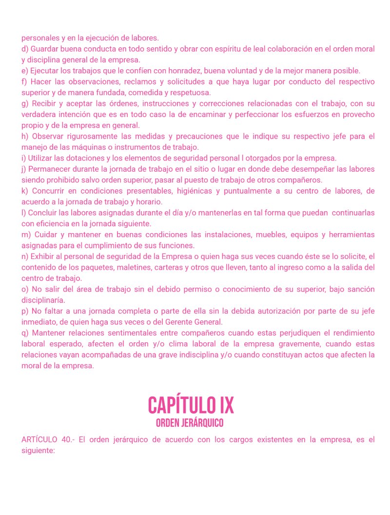 Reglamento Interno La Cositería de Mc — page 10