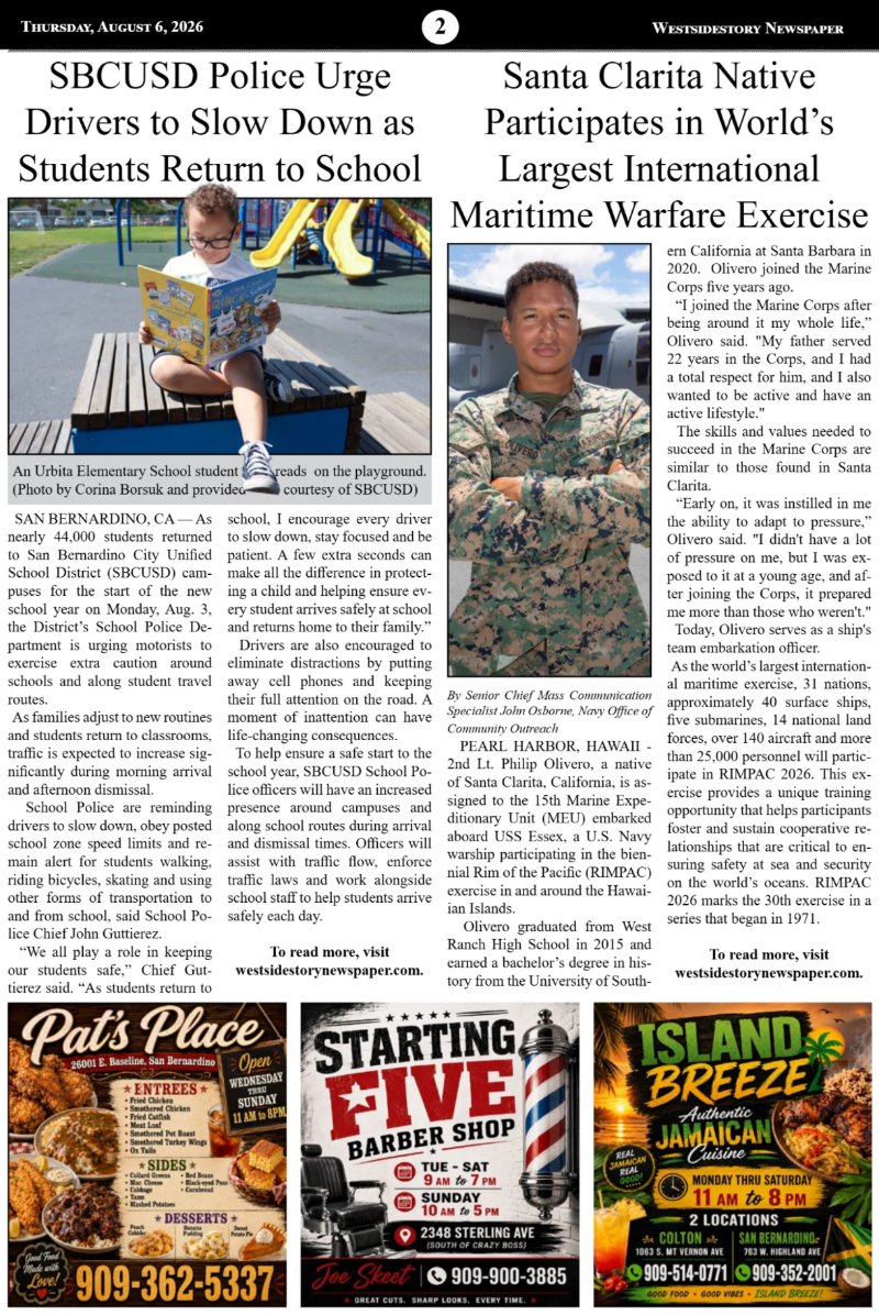 Thursday, August 6 |  Volume 40 No.21 — page 2