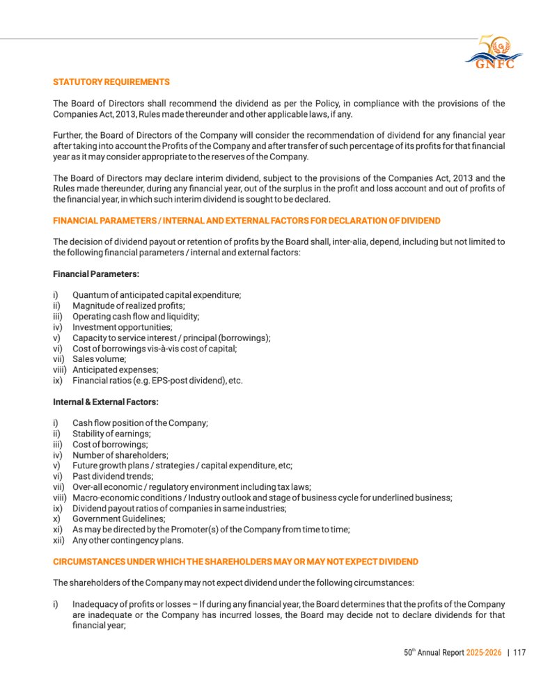 GNFC Annual Report 2025-26 — page 141