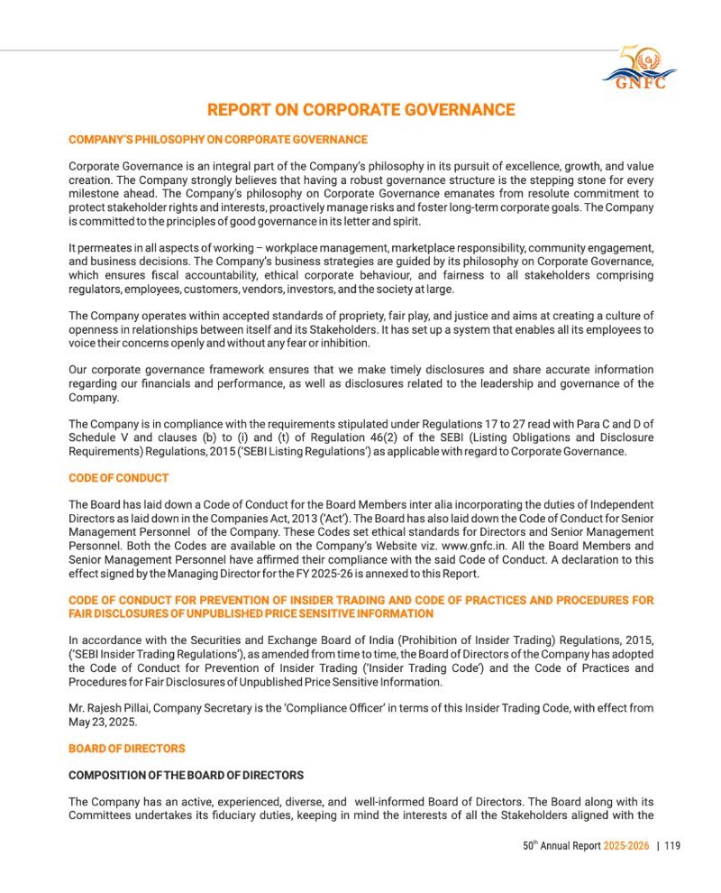 GNFC Annual Report 2025-26 — page 143