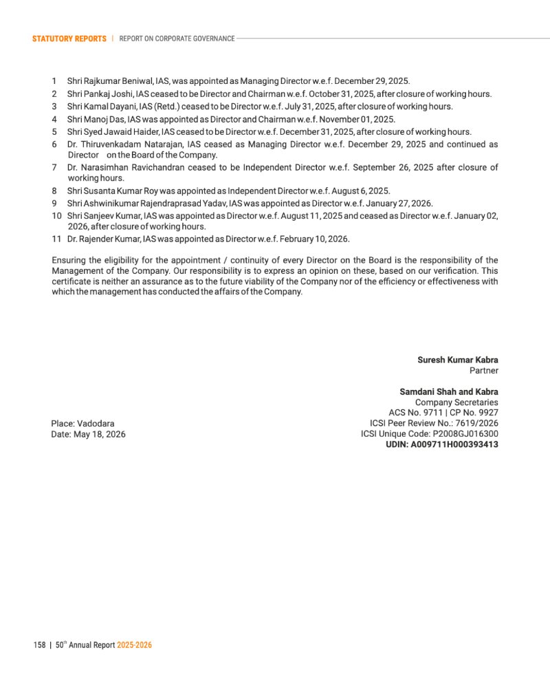 GNFC Annual Report 2025-26 — page 182