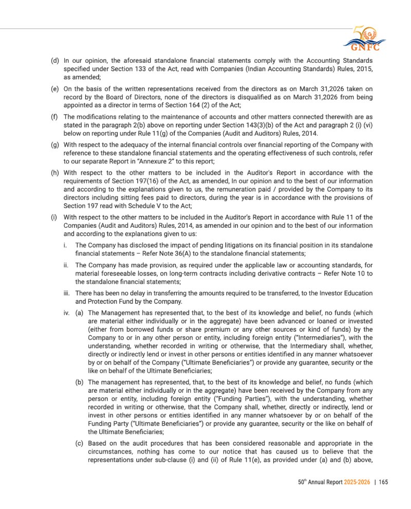 GNFC Annual Report 2025-26 — page 189