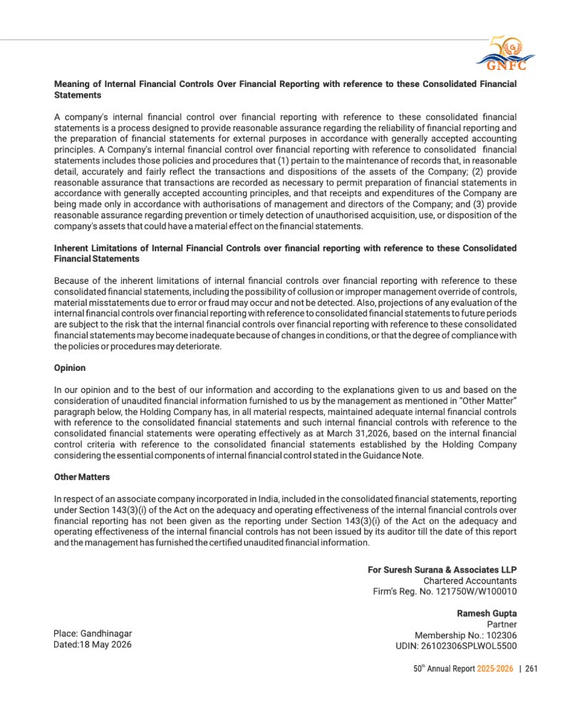 GNFC Annual Report 2025-26 — page 285