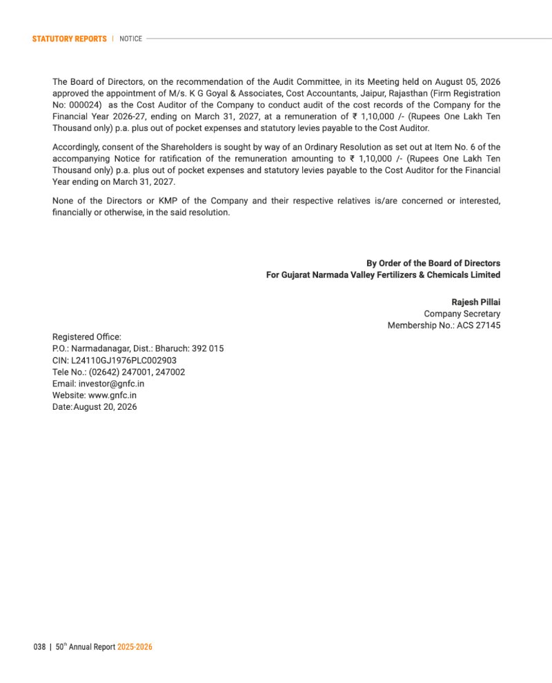 GNFC Annual Report 2025-26 — page 62