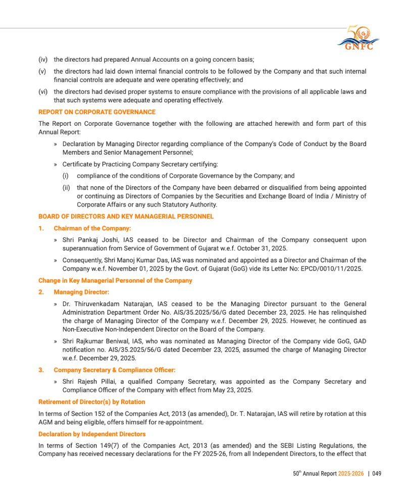 GNFC Annual Report 2025-26 — page 73