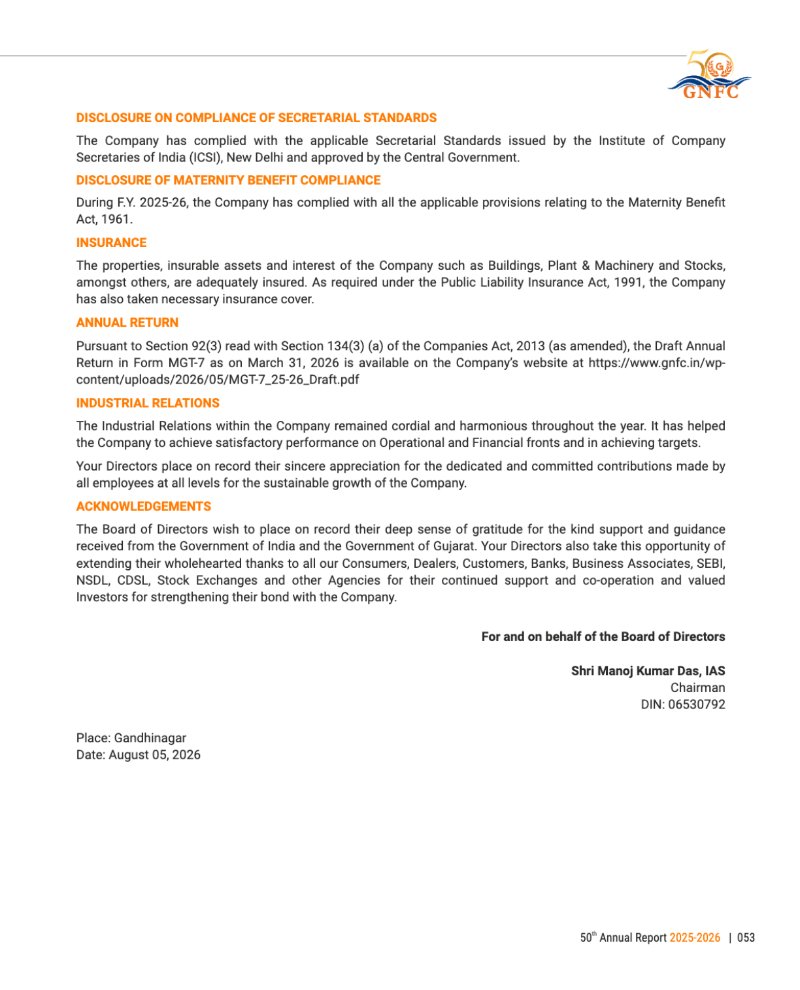GNFC Annual Report 2025-26 — page 77