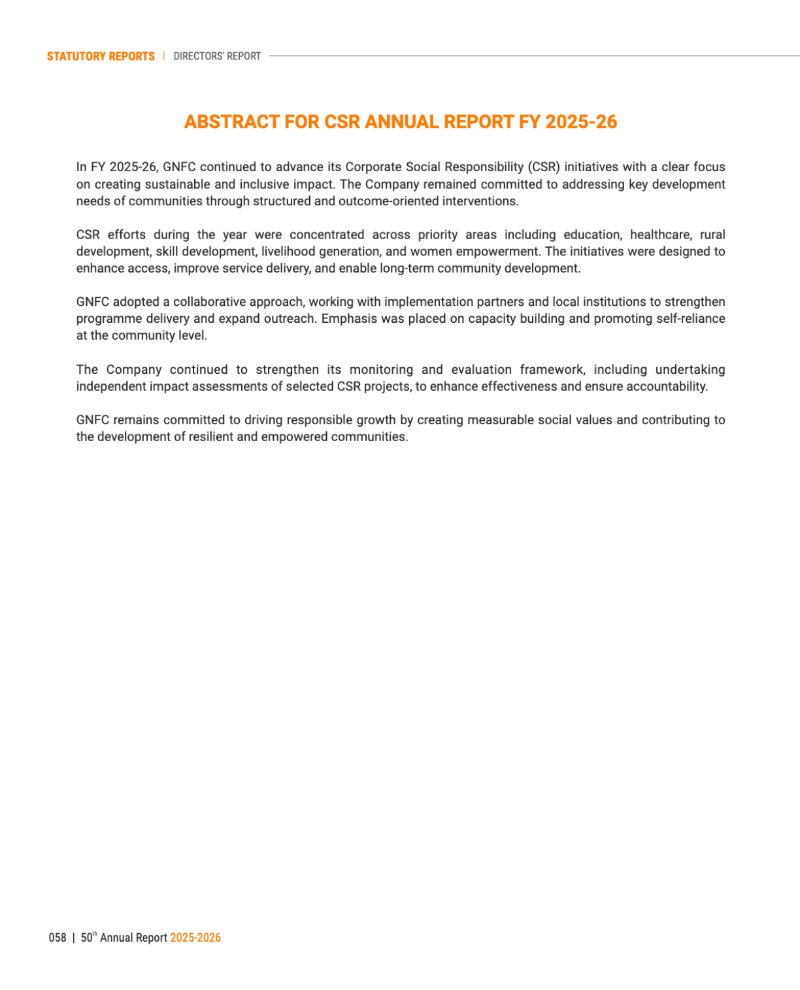 GNFC Annual Report 2025-26 — page 82