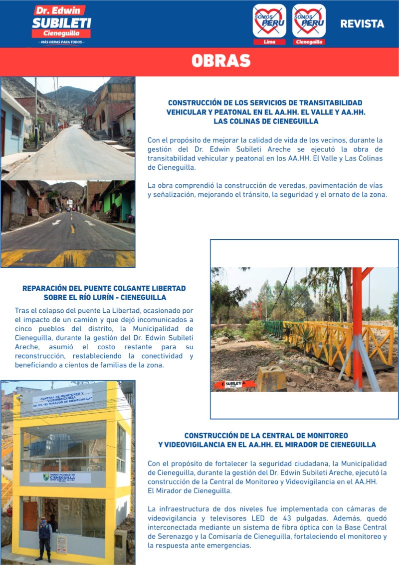 EDWIN SUBILETI: EXPERIENCIA Y GESTIÓN PARA CIENEGUILLA — page 23