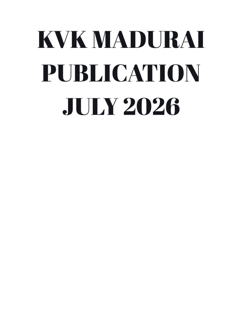 KVK MADURAI JULY PUBLICATION — page 1