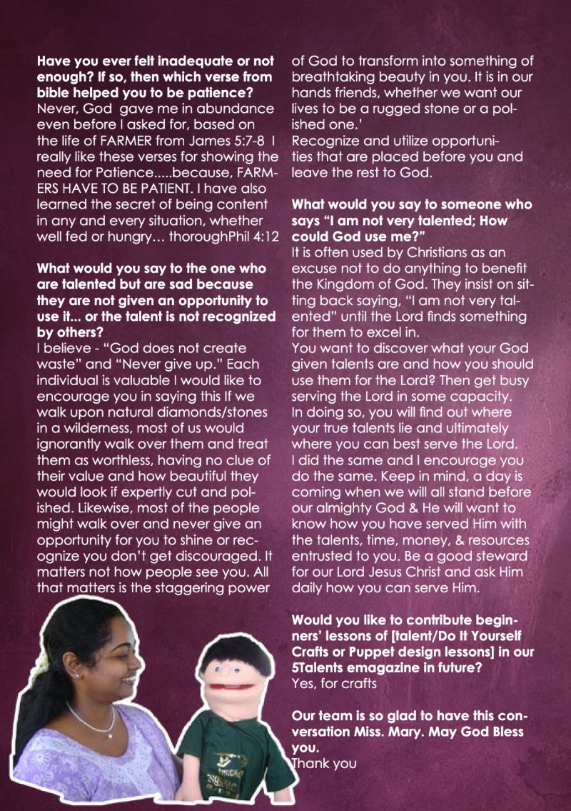 5Talents Magazine – Issue 1, July 2012 — page 14