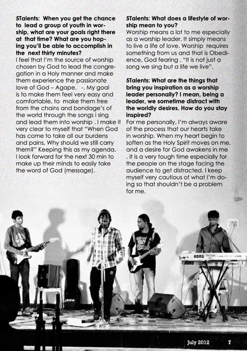 5Talents Magazine – Issue 1, July 2012 — page 7