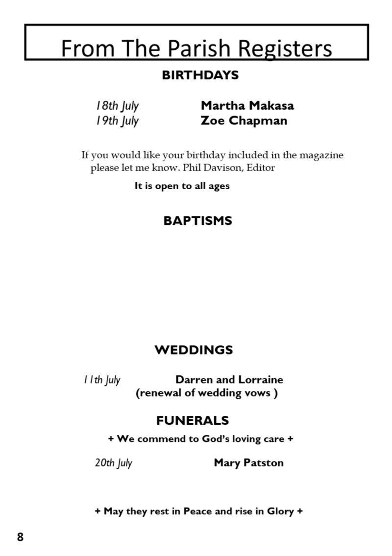 St Mary's Parish Magazine July/Aug 2026 — page 8