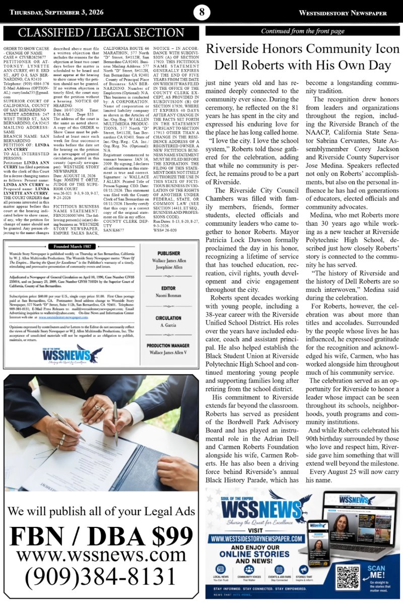 Thursday, September 3 | Volume 40 No. 25 — page 8