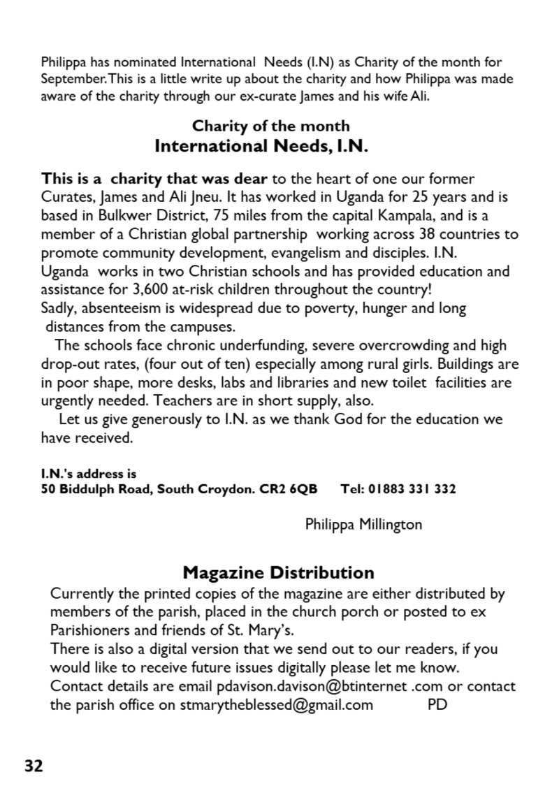 St Mary the Blesssed Virgin Magazine September 2026 — page 32