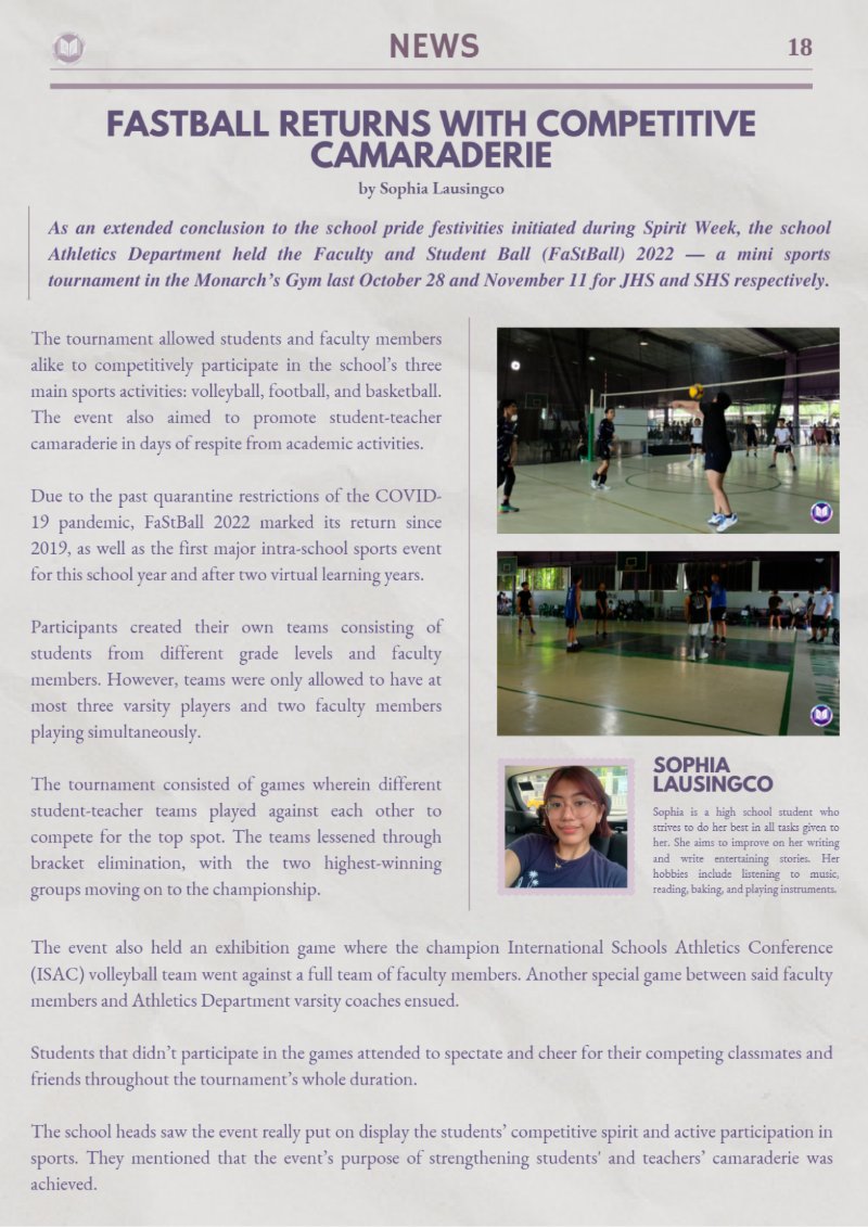 newsletter issue 3 vol 1 (1) — page 22