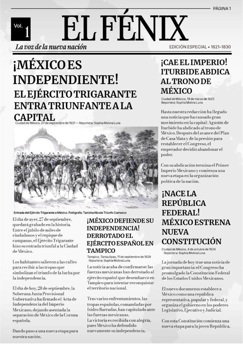 Periódico El Fénix-Edición 1821-1830 — page 1