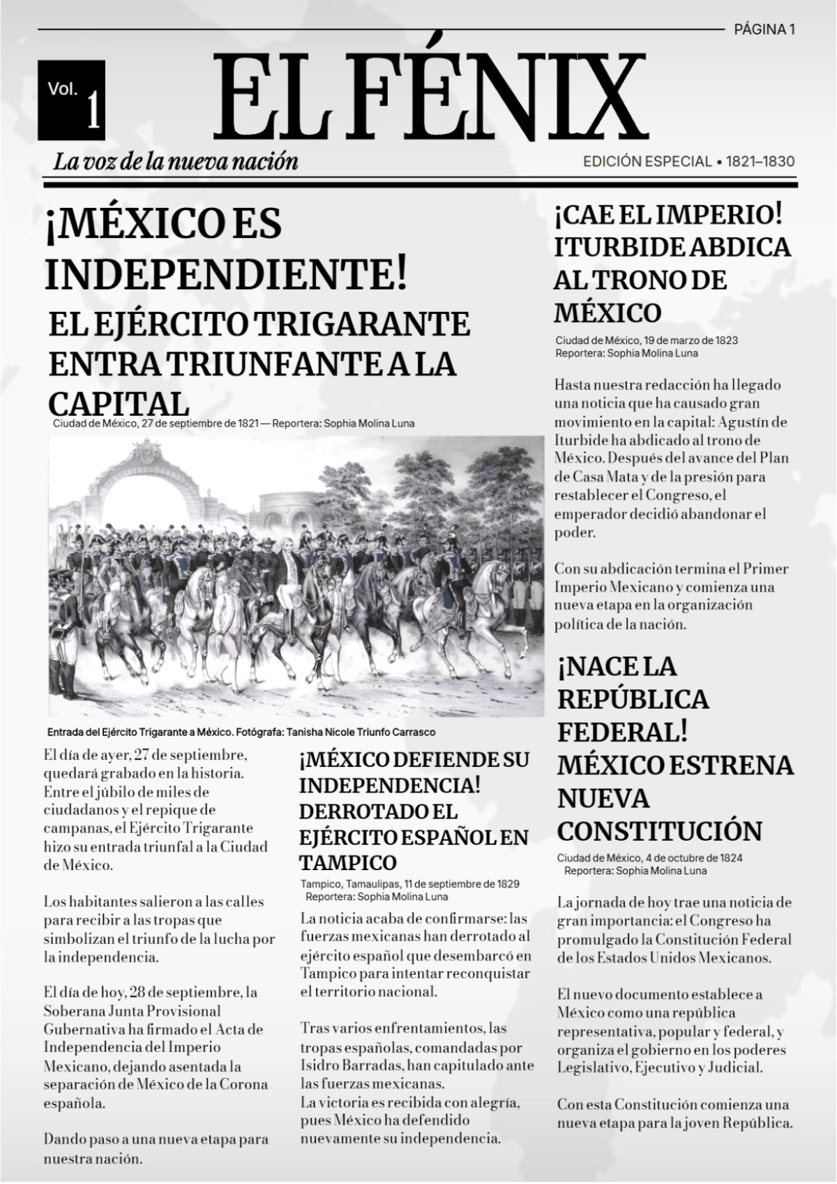Periódico El Fénix-Edición 1821-1830