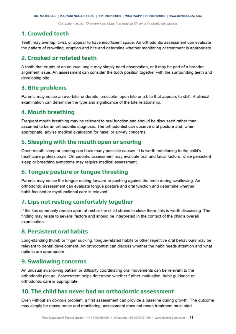 FREE MYOBRACE® PARENT GUIDE Dr Aashish Mathesul — page 11