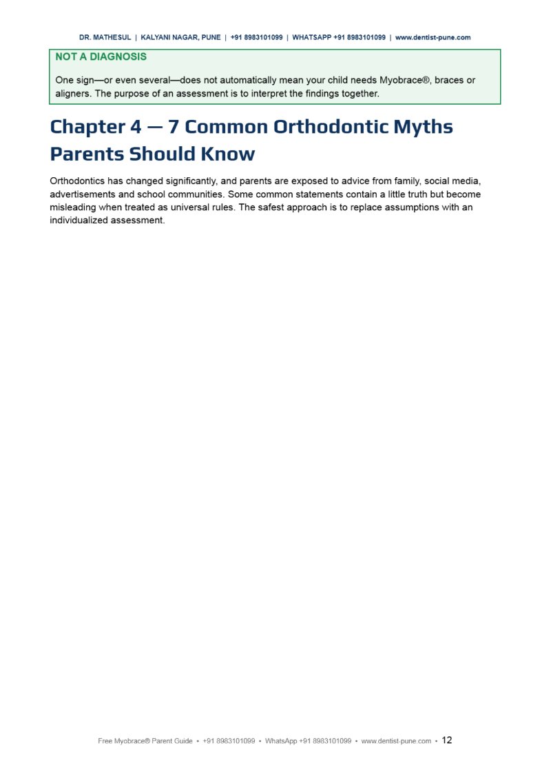 FREE MYOBRACE® PARENT GUIDE Dr Aashish Mathesul — page 12
