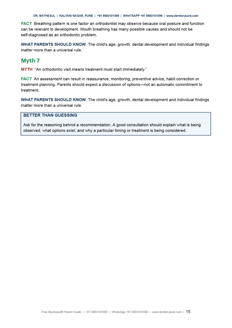 FREE MYOBRACE® PARENT GUIDE Dr Aashish Mathesul — page 15