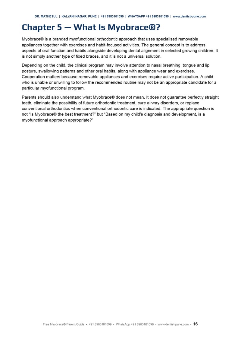 FREE MYOBRACE® PARENT GUIDE Dr Aashish Mathesul — page 16