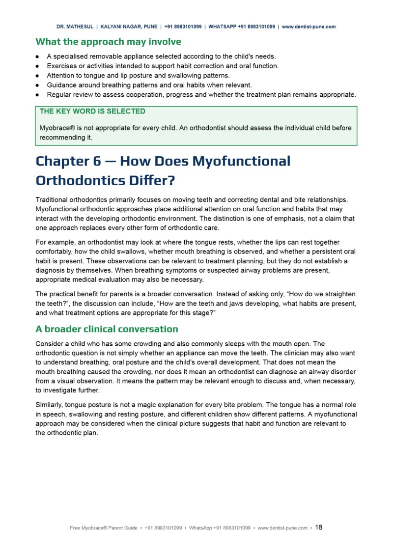 FREE MYOBRACE® PARENT GUIDE Dr Aashish Mathesul — page 18