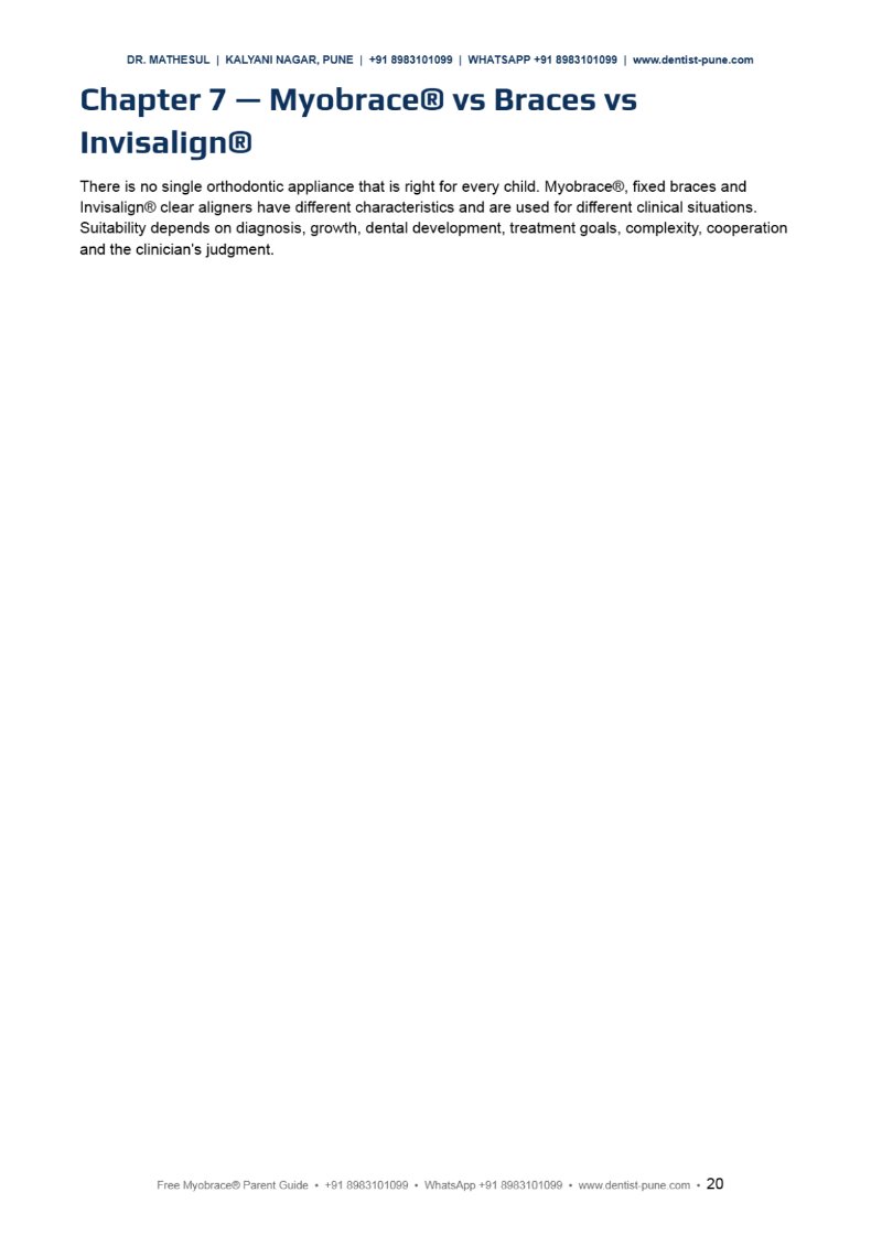 FREE MYOBRACE® PARENT GUIDE Dr Aashish Mathesul — page 20