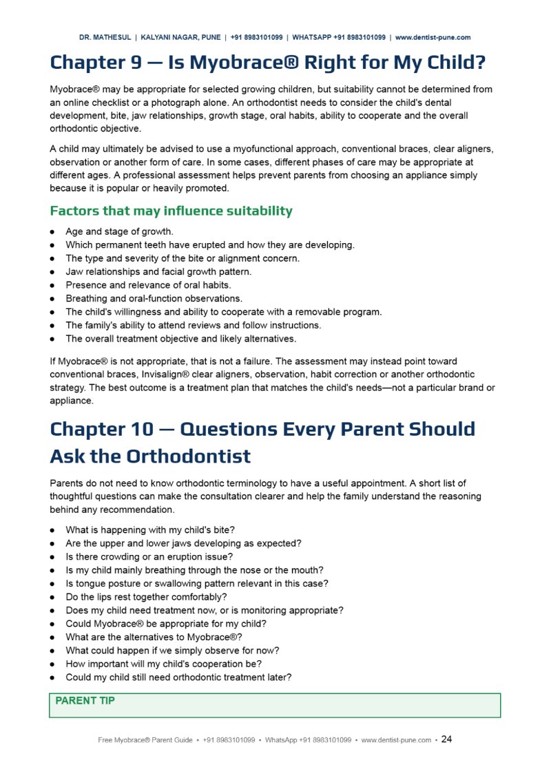 FREE MYOBRACE® PARENT GUIDE Dr Aashish Mathesul — page 24
