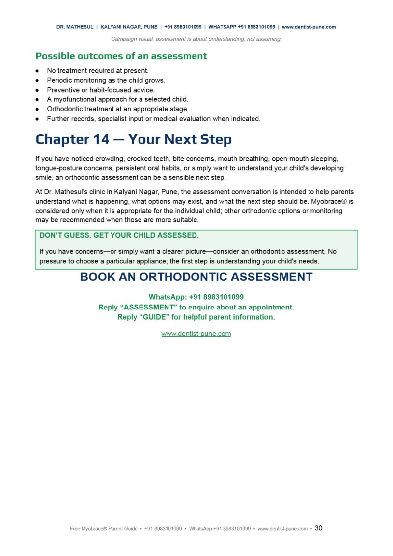 FREE MYOBRACE® PARENT GUIDE Dr Aashish Mathesul — page 30