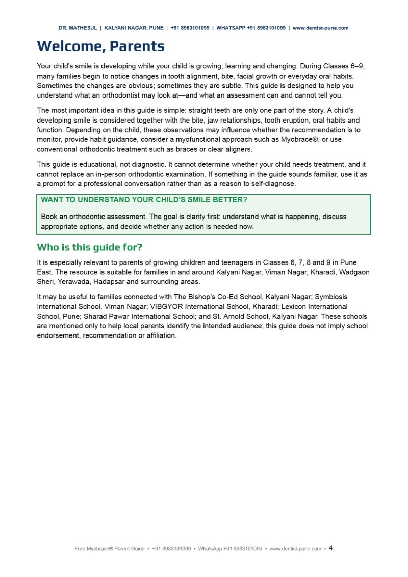 FREE MYOBRACE® PARENT GUIDE Dr Aashish Mathesul — page 4
