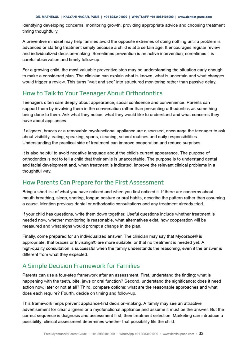 FREE MYOBRACE® PARENT GUIDE Dr Aashish Mathesul — page 33