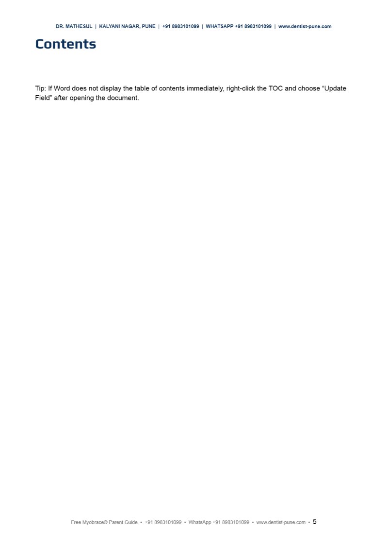 FREE MYOBRACE® PARENT GUIDE Dr Aashish Mathesul — page 5