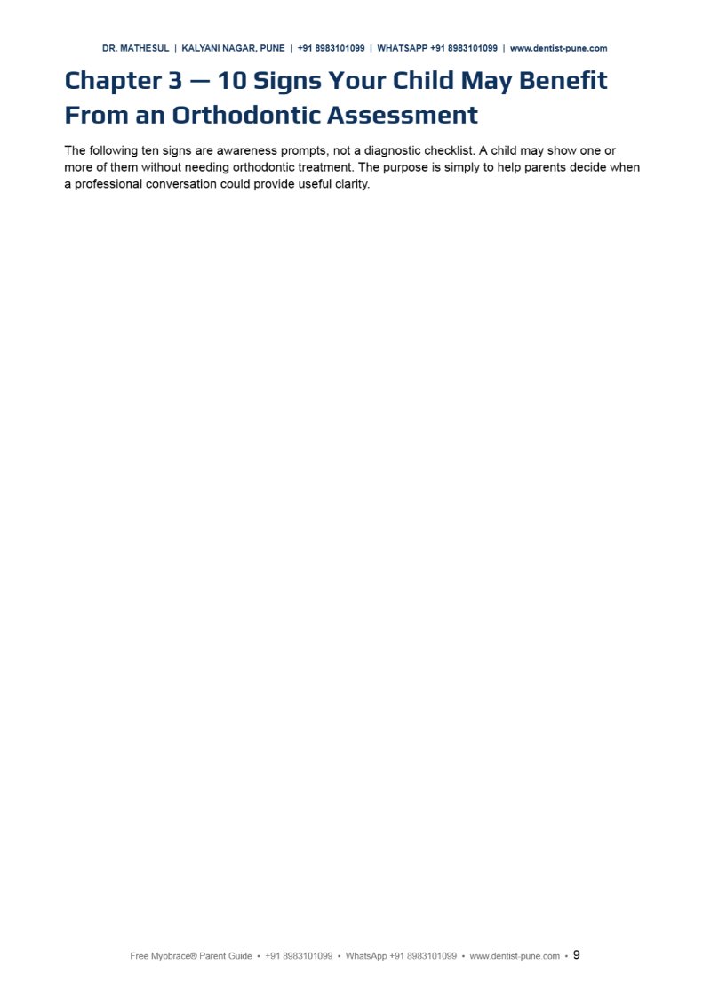 FREE MYOBRACE® PARENT GUIDE Dr Aashish Mathesul — page 9