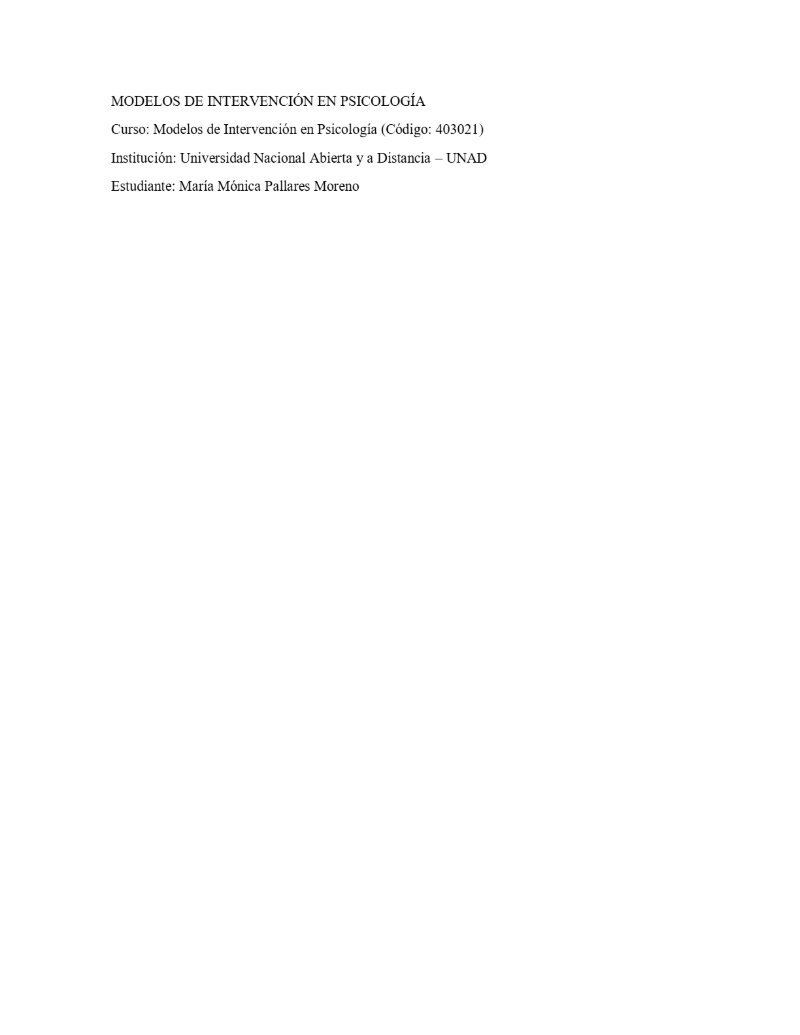 MODELOS DE INTERVENCIÓN EN PSICOLOGÍA (1) — page 1