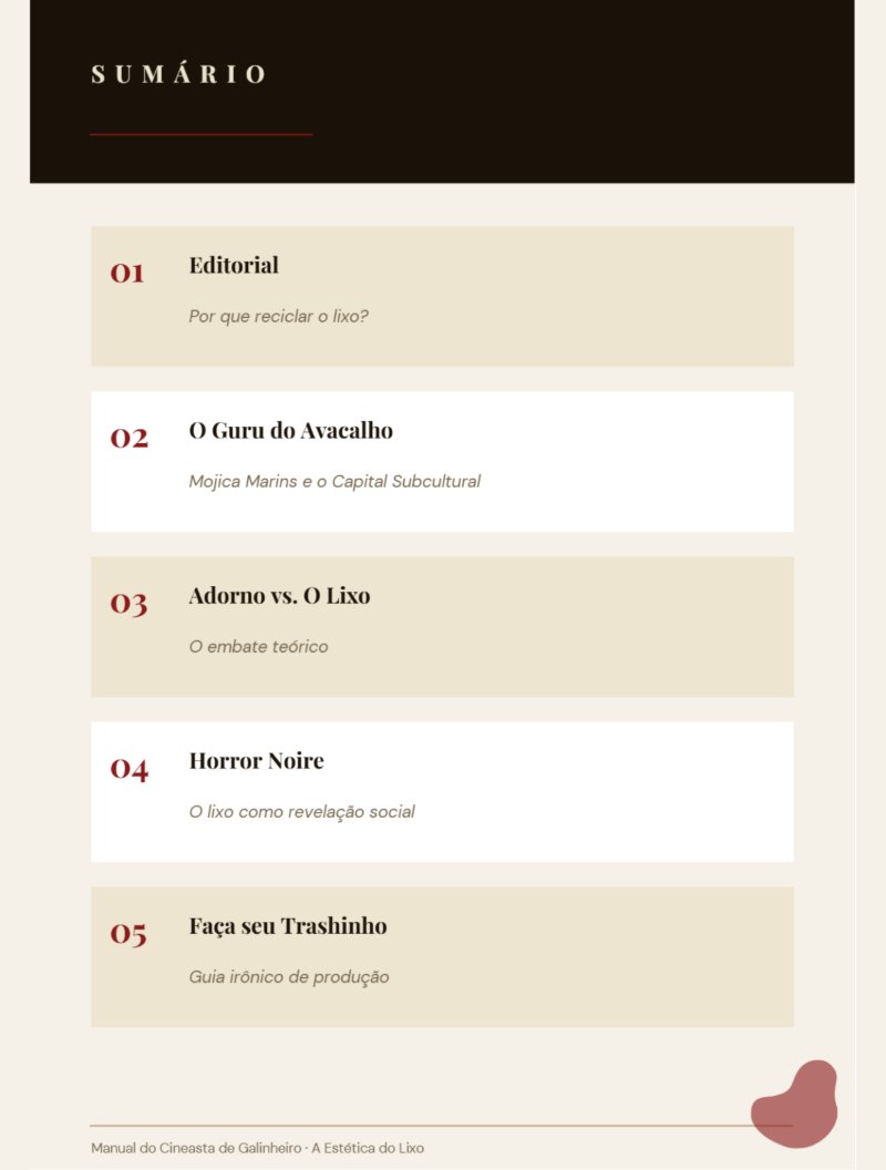 Manual do Cineasta de Galinheiro · A Estética do Lixo · 2026 — page 2